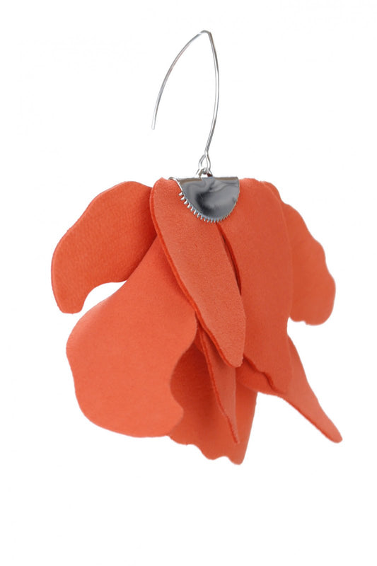Large flower earrings - Orange