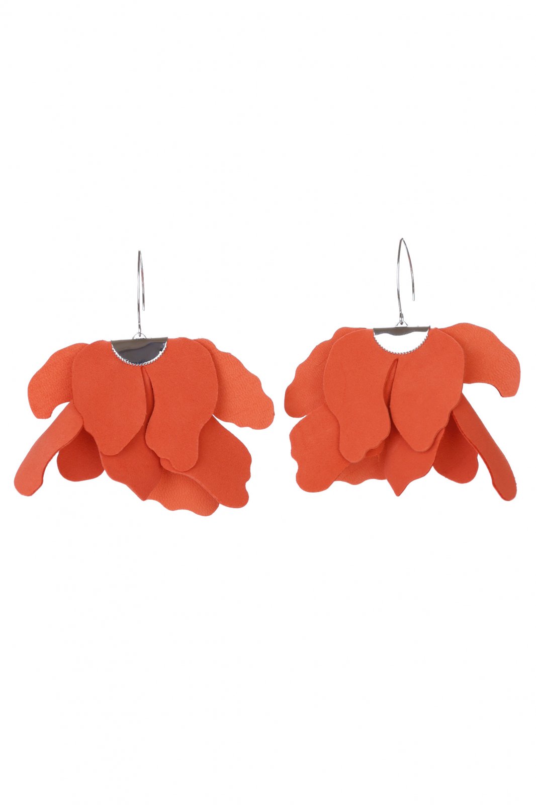 Large flower earrings - Orange