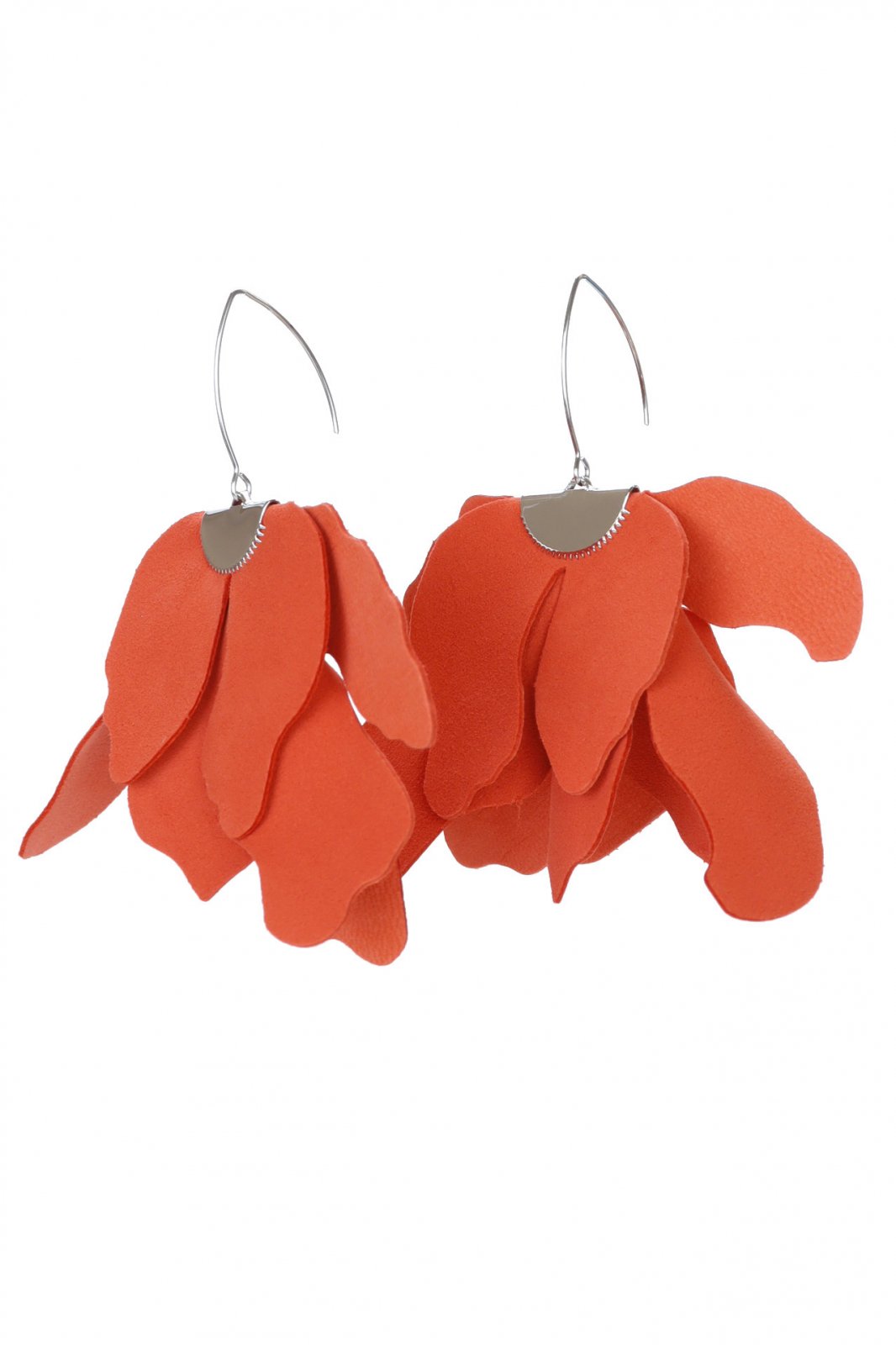 Large flower earrings - Orange