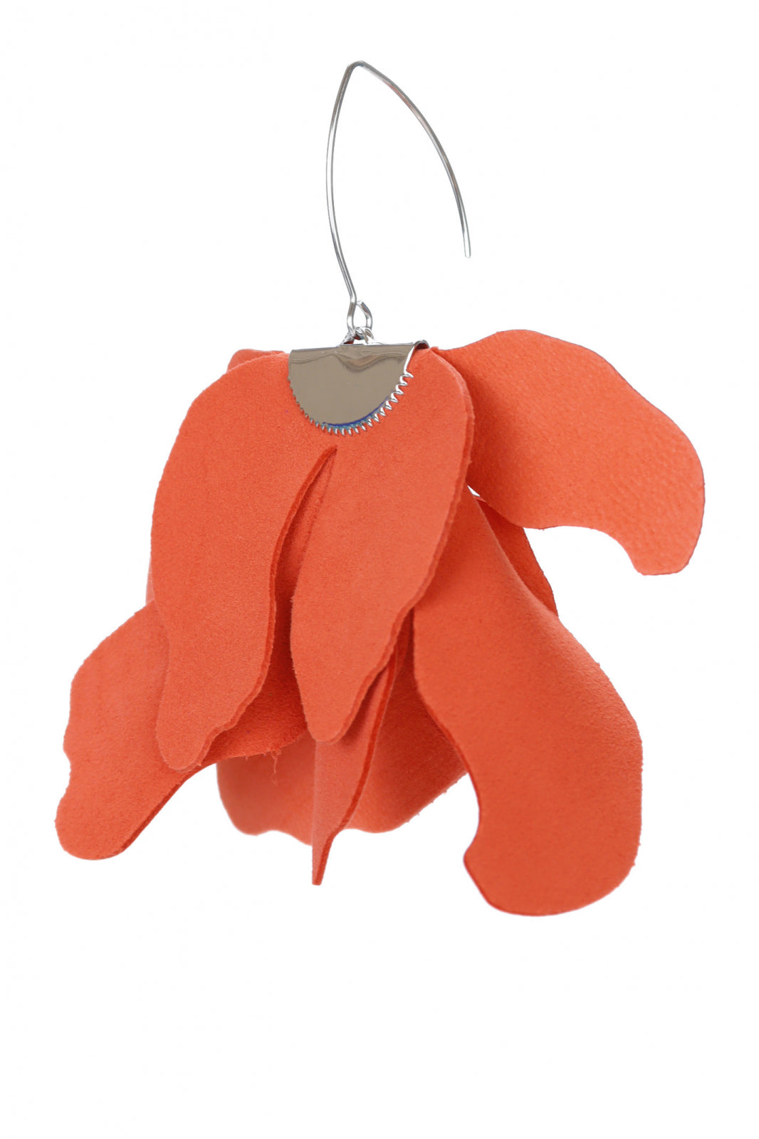 Large flower earrings - Orange