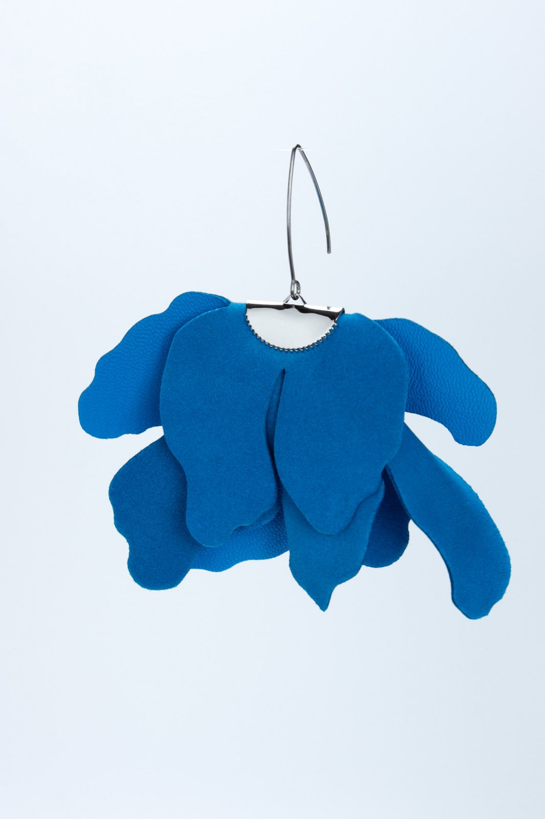 Big flower earrings - Blue