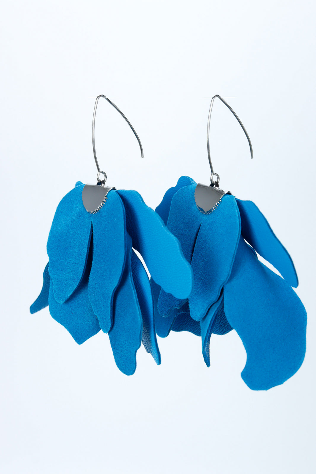 Big flower earrings - Blue