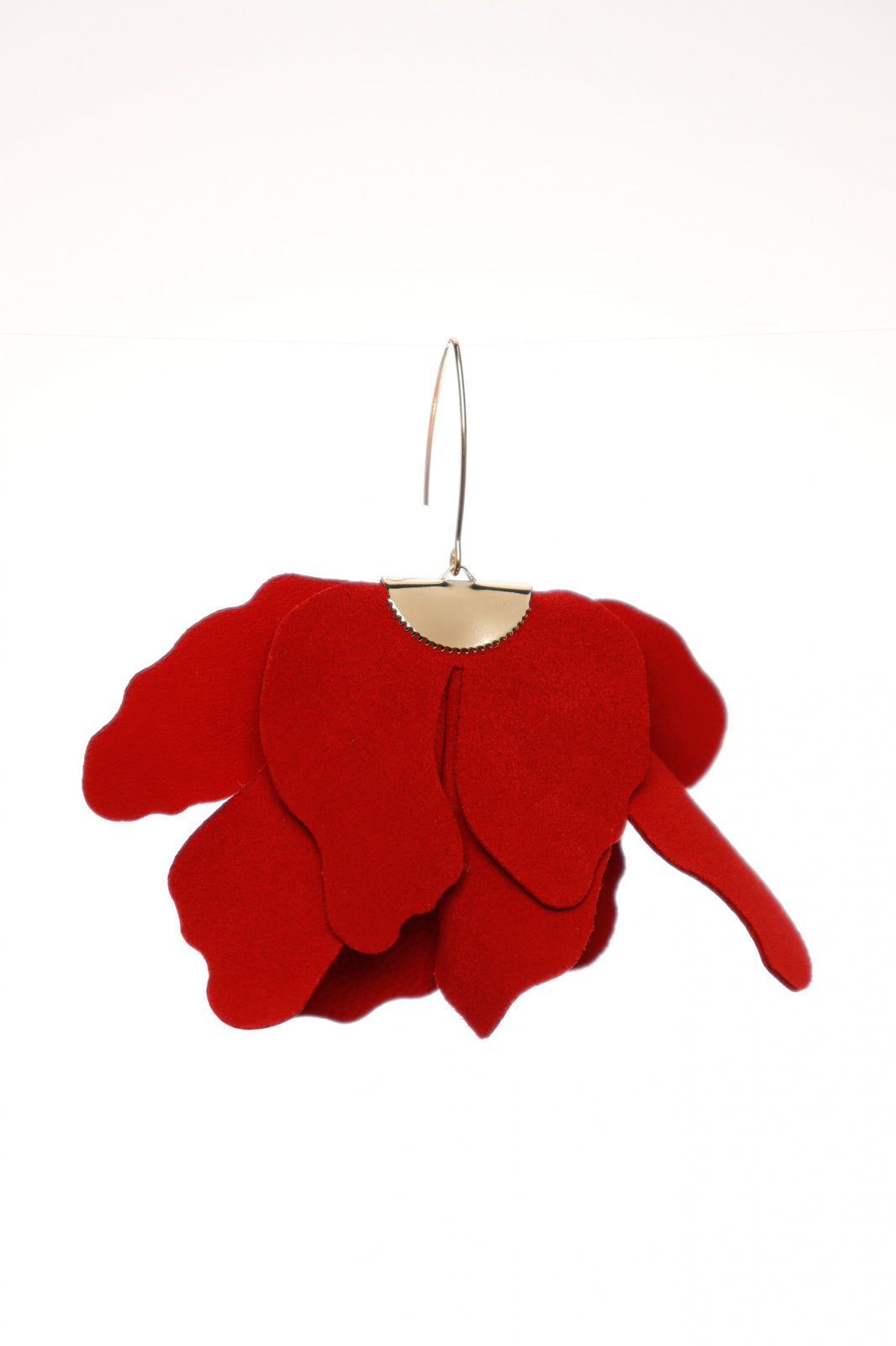 Big flower earrings - Red