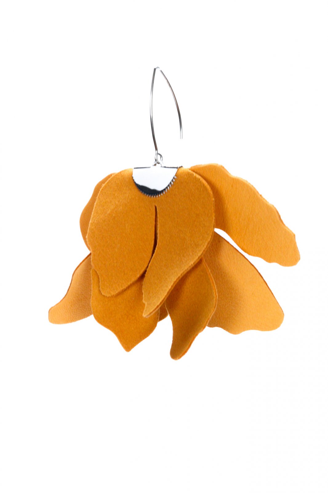 Large flower earrings - Sunset Orange
