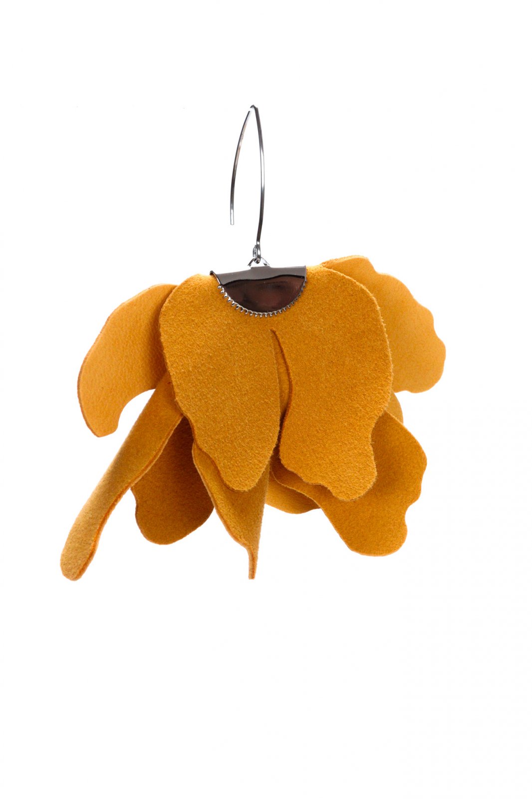 Large flower earrings - Sunset Orange
