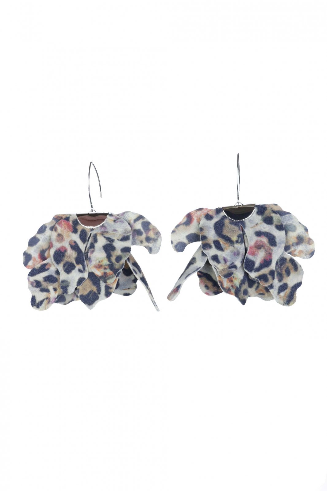 Cercei floare mare - Animal print colorat