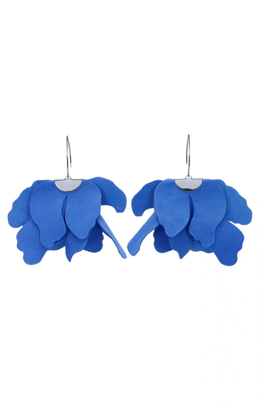 Cercei floare mare - Clasic Blue