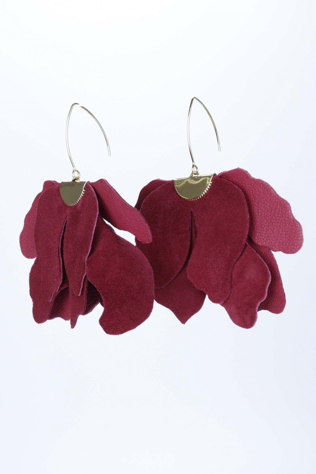 Cercei floare mare - Grena / Burgundy