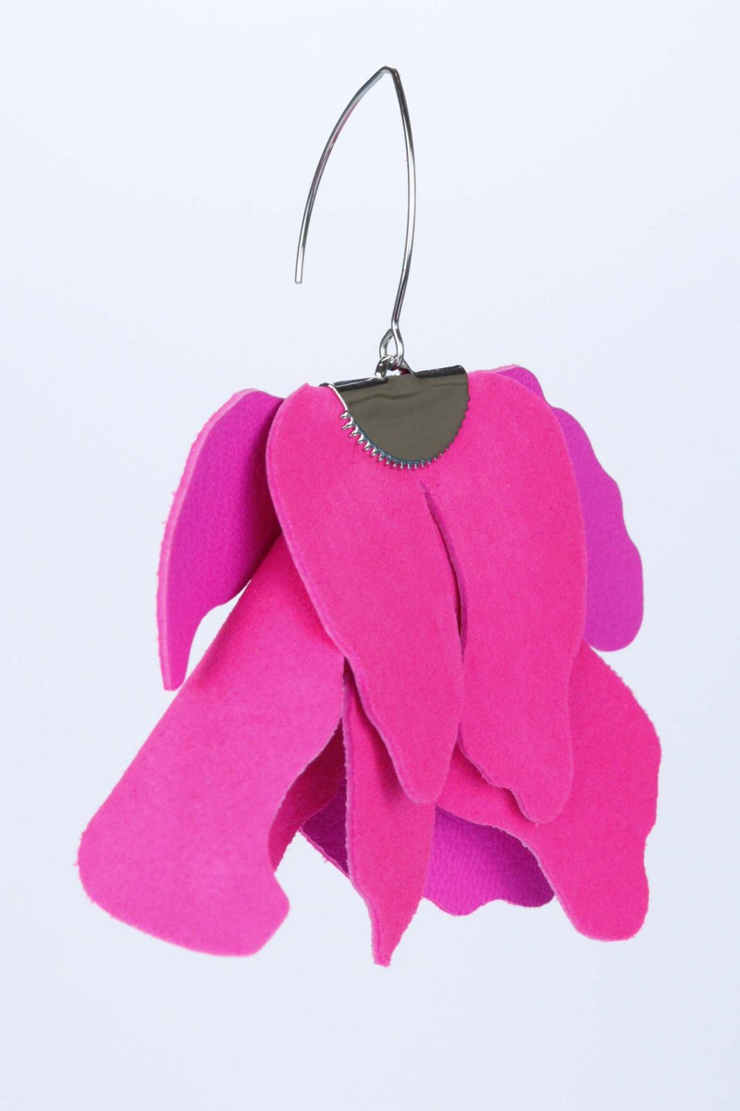 Large flower earrings - Neon pink