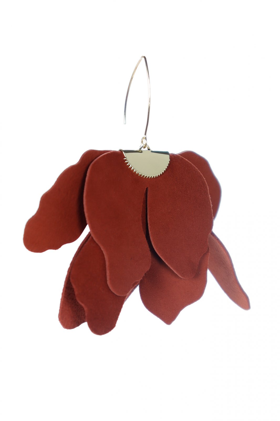 Large flower earrings - Terracotta