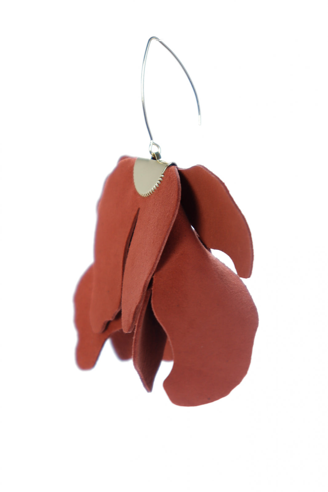 Large flower earrings - Terracotta