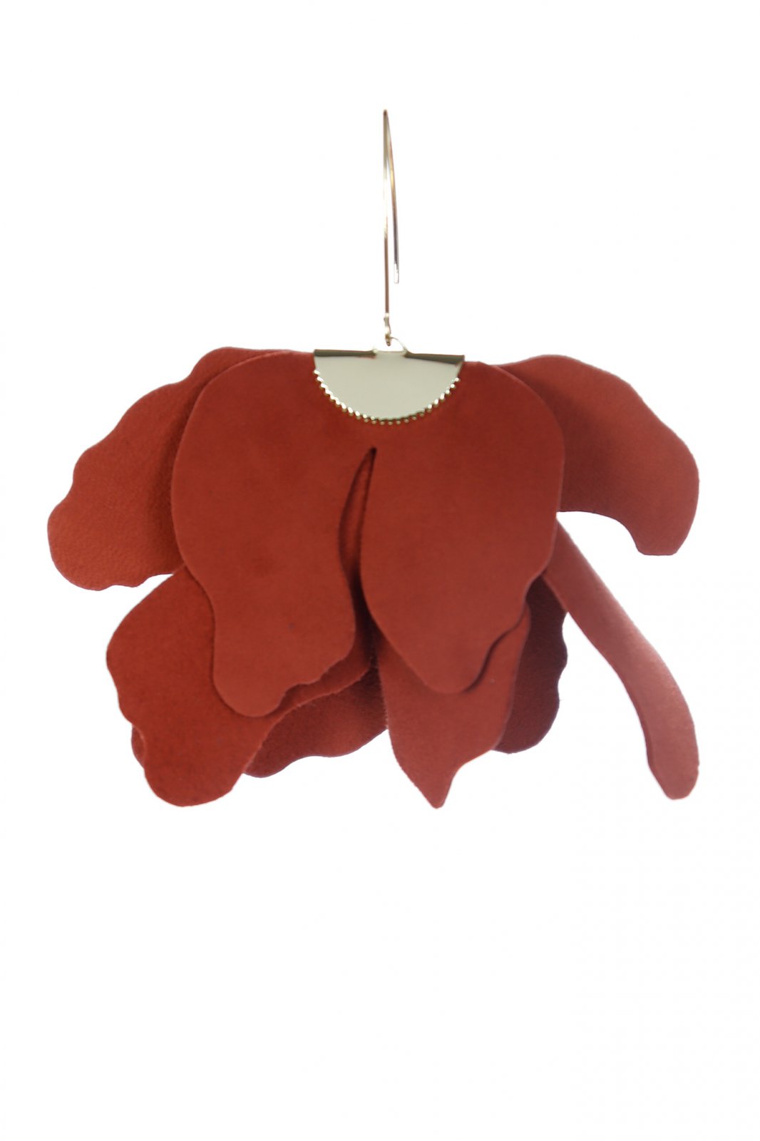 Large flower earrings - Terracotta