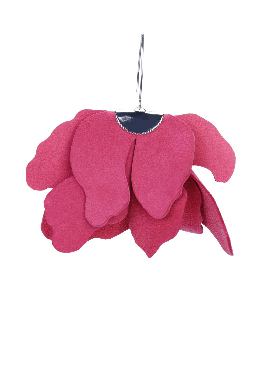 Large flower earrings - Raspberry