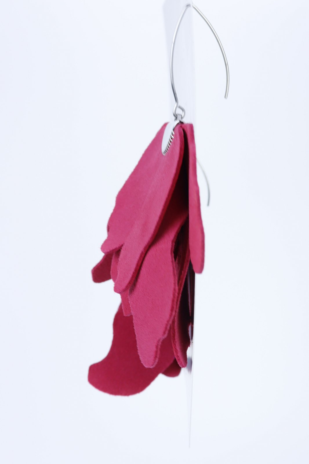 Large flower earrings - Raspberry