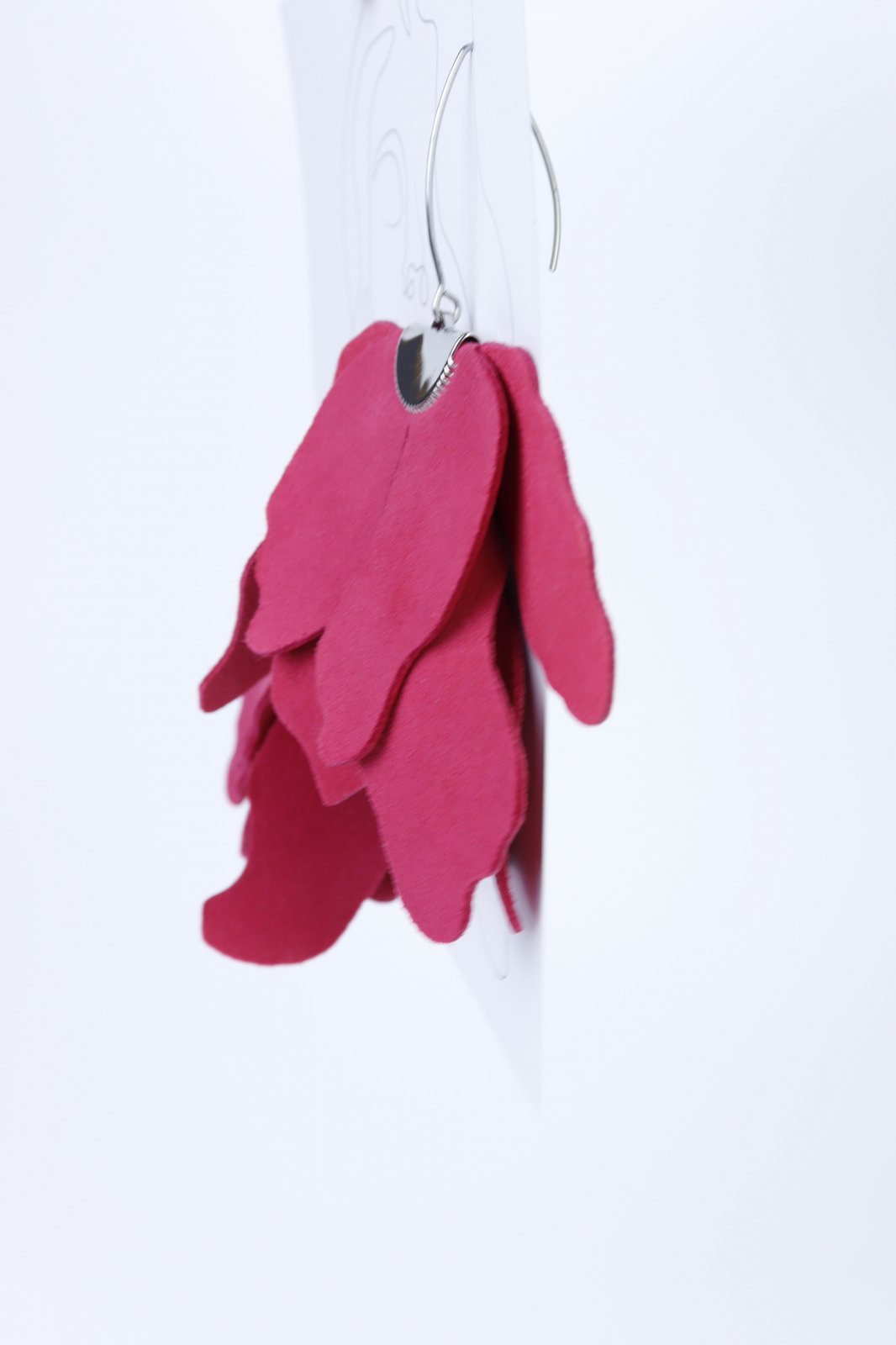 Large flower earrings - Raspberry