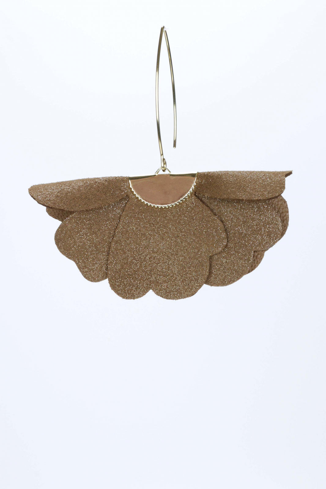 Small flower earrings - Brown with glitter