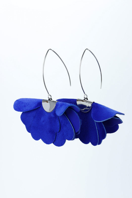 Small flower earrings - Royal blue
