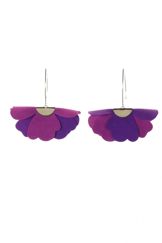 Cercei floare mica - Duo mov si violet