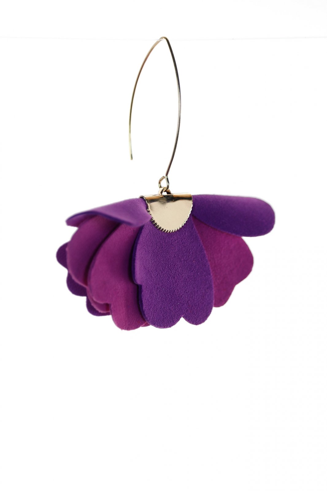 Cercei floare mica - Duo mov si violet