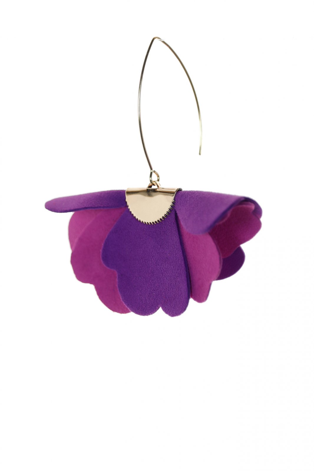 Cercei floare mica - Duo mov si violet
