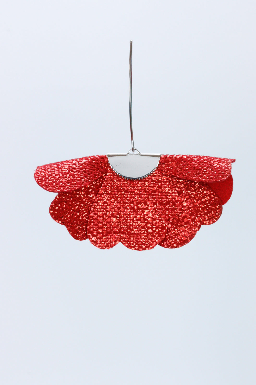 Small flower earrings - Red with glitter