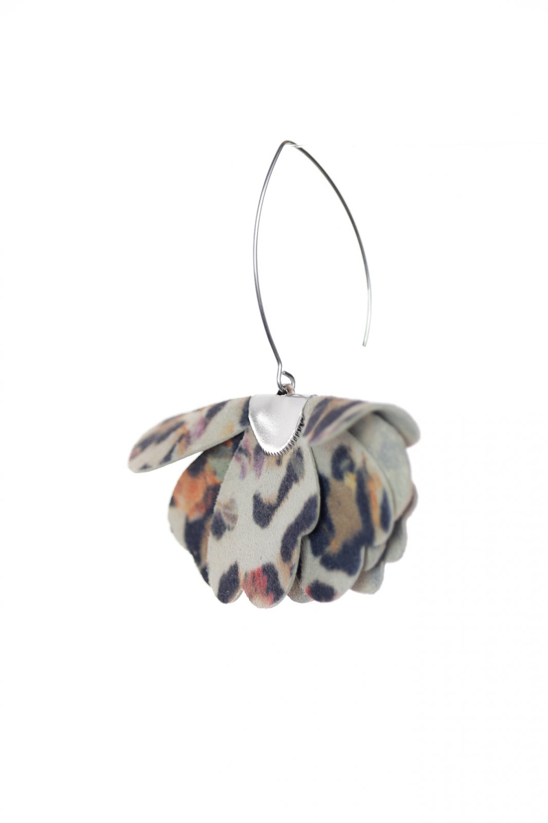 Cercei floare mica - Animal print colorat