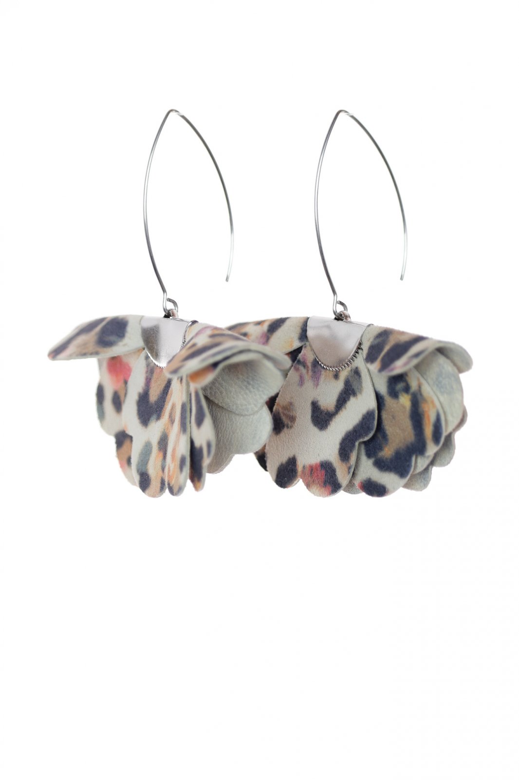 Cercei floare mica - Animal print colorat