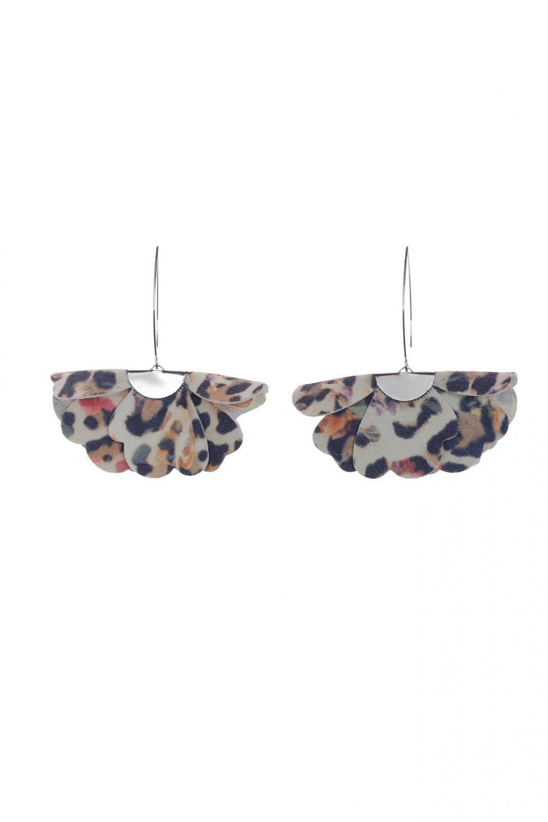 Cercei floare mica - Animal print colorat