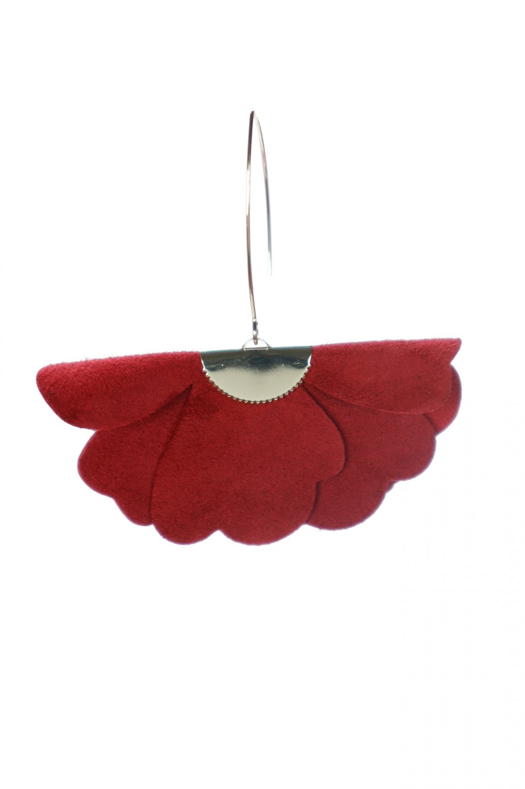Small flower earrings - Autumn red