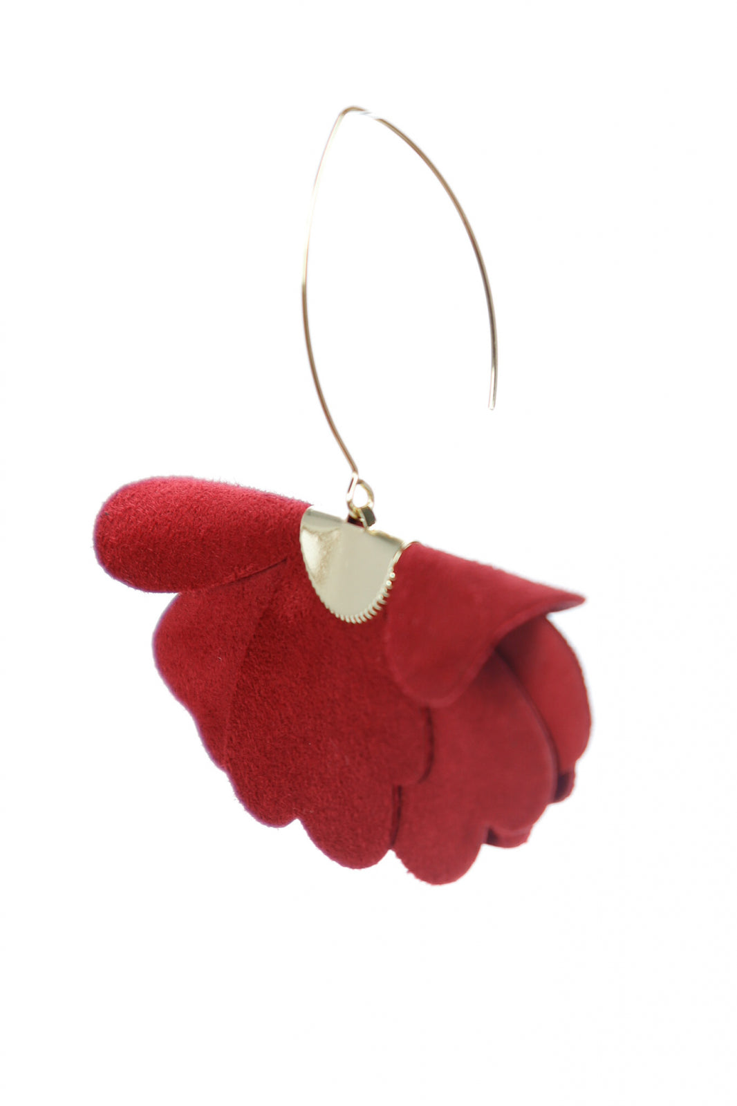 Small flower earrings - Autumn red