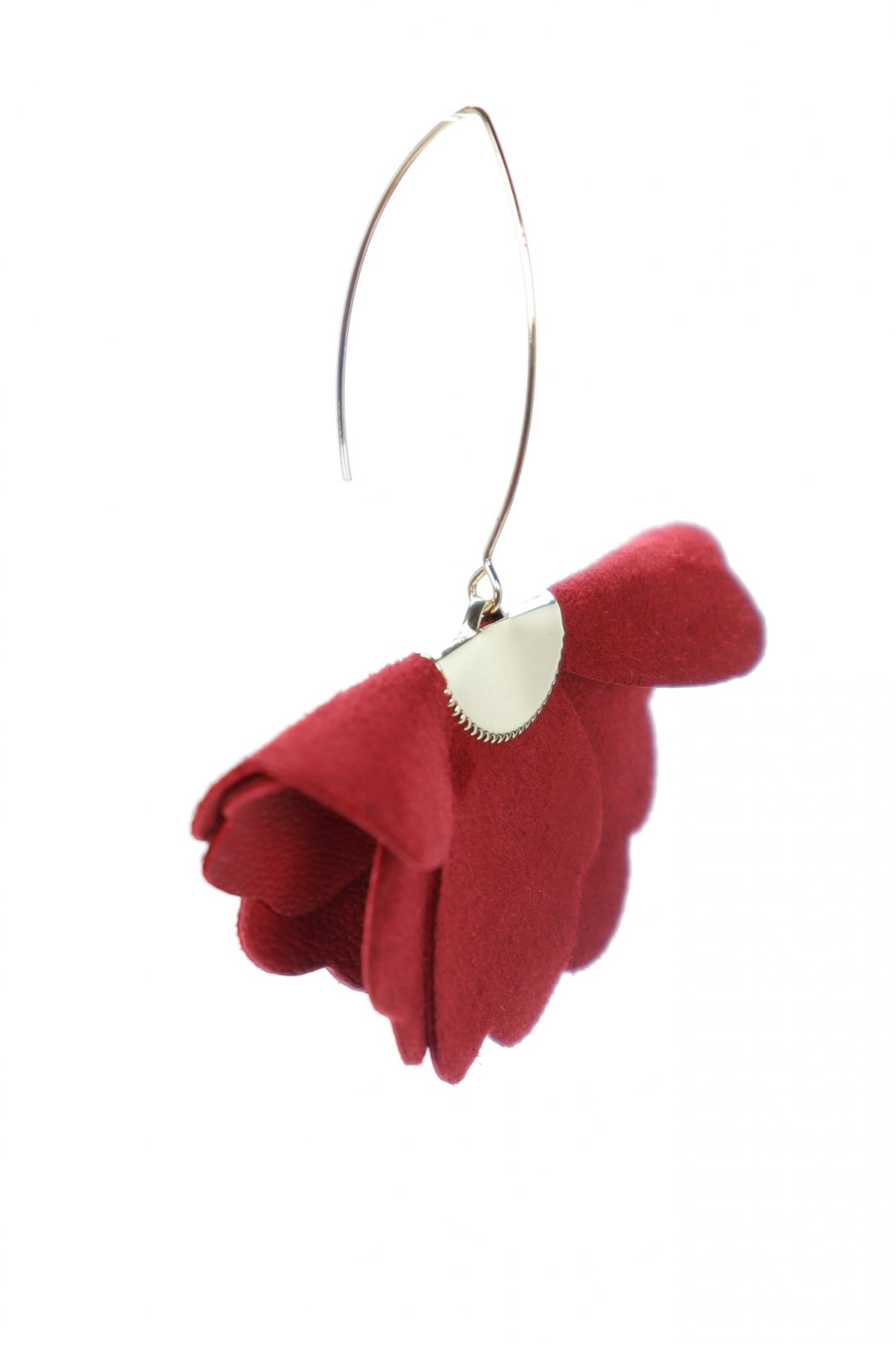Small flower earrings - Autumn red