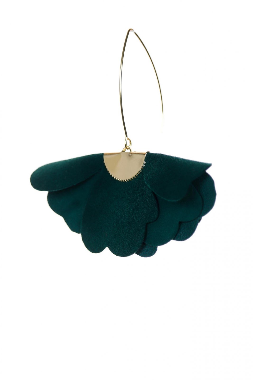 Small flower earrings - Dark emerald
