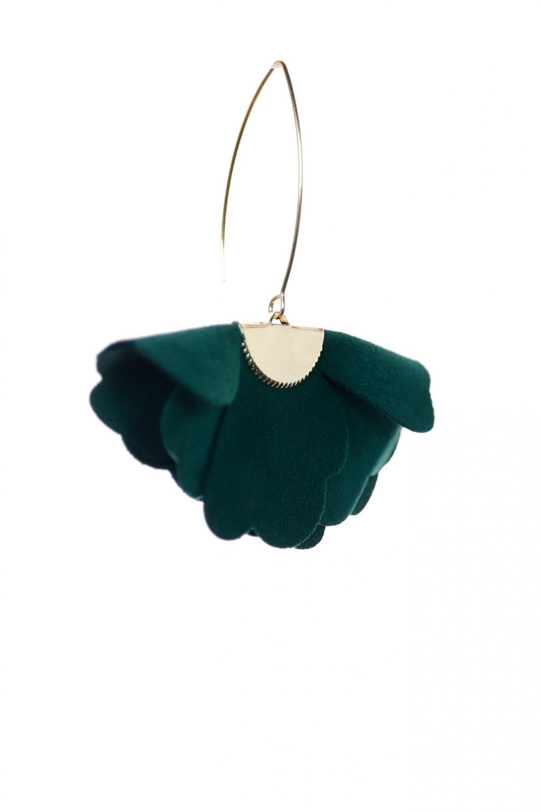 Small flower earrings - Dark emerald