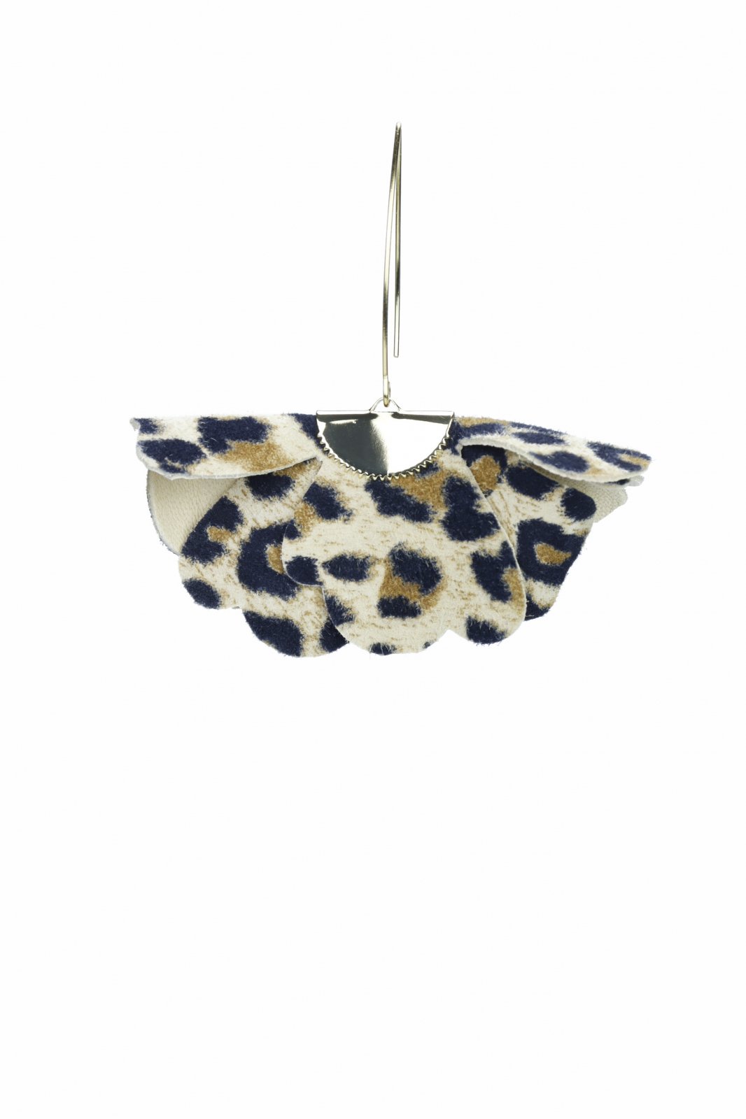 Small flower earrings - Animal leopard print