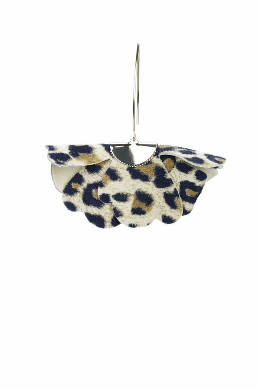 Cercei floare mica - Animal print leopard