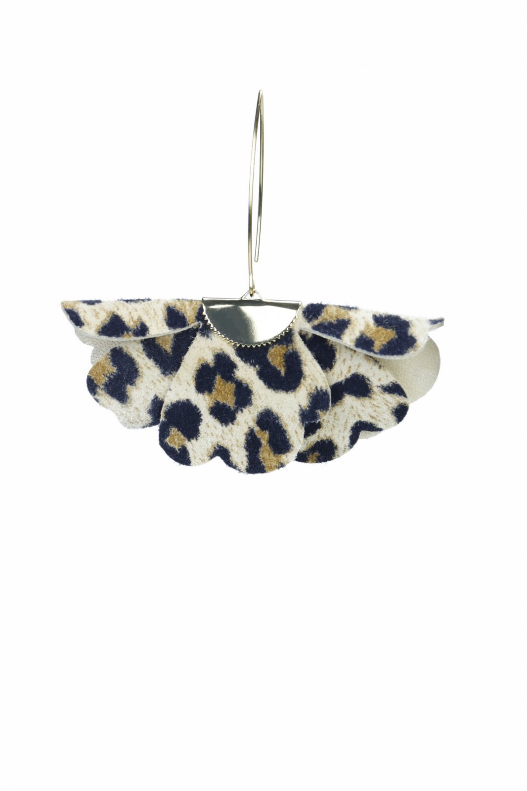 Small flower earrings - Animal leopard print