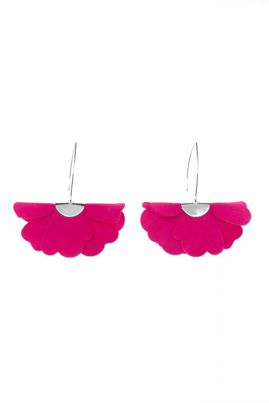 Cercei floare mica - Hot Pink