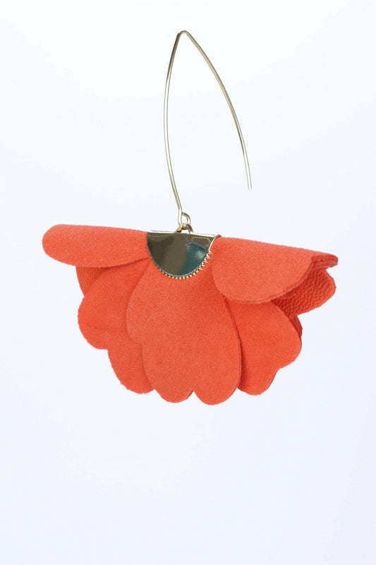 Small flower earrings - Orange