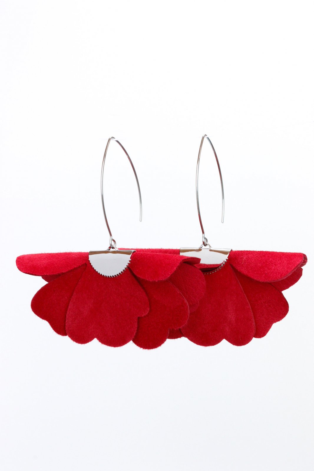 Small flower earrings - Raspberry red