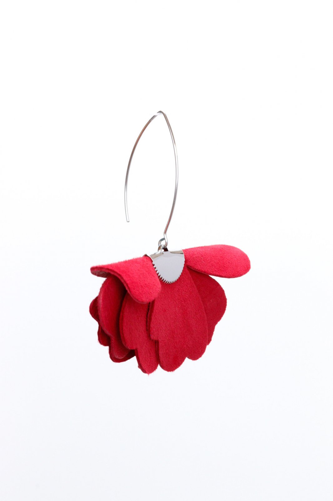 Small flower earrings - Raspberry red