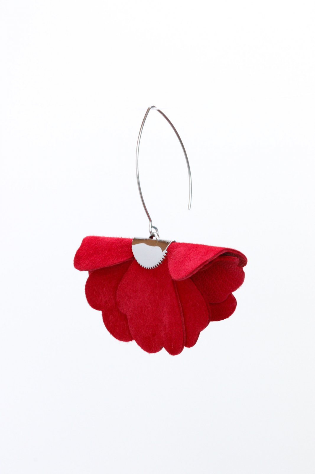 Small flower earrings - Raspberry red