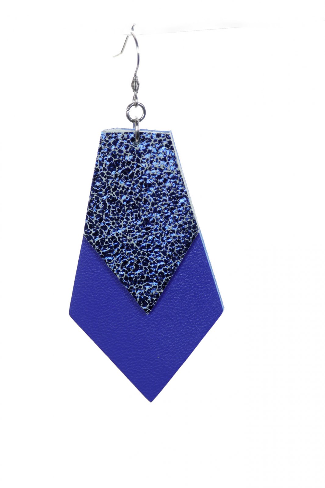 Geometric Earrings - Blue + Metallic Blue