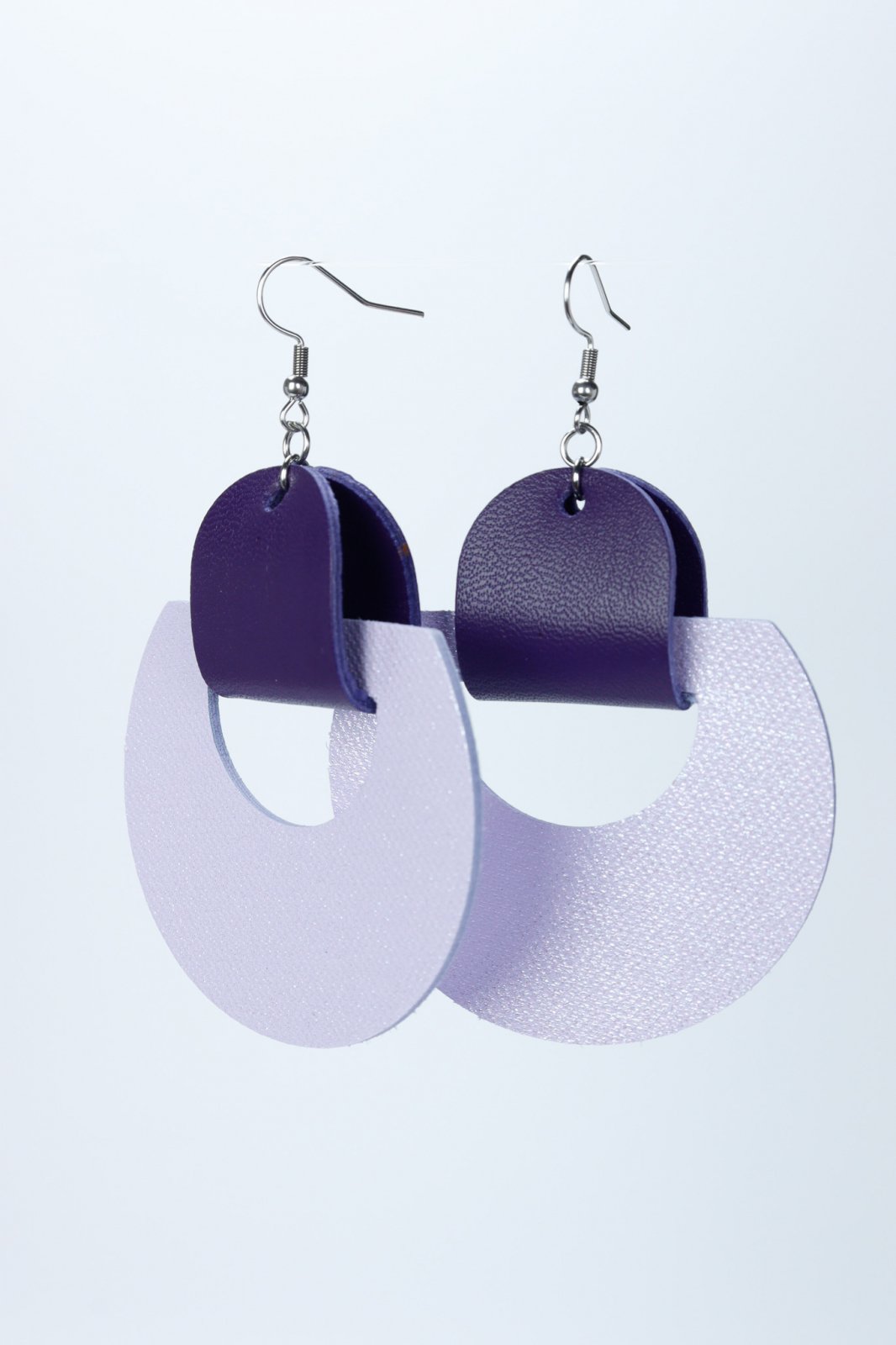 Geometric earrings - Purple with lilac