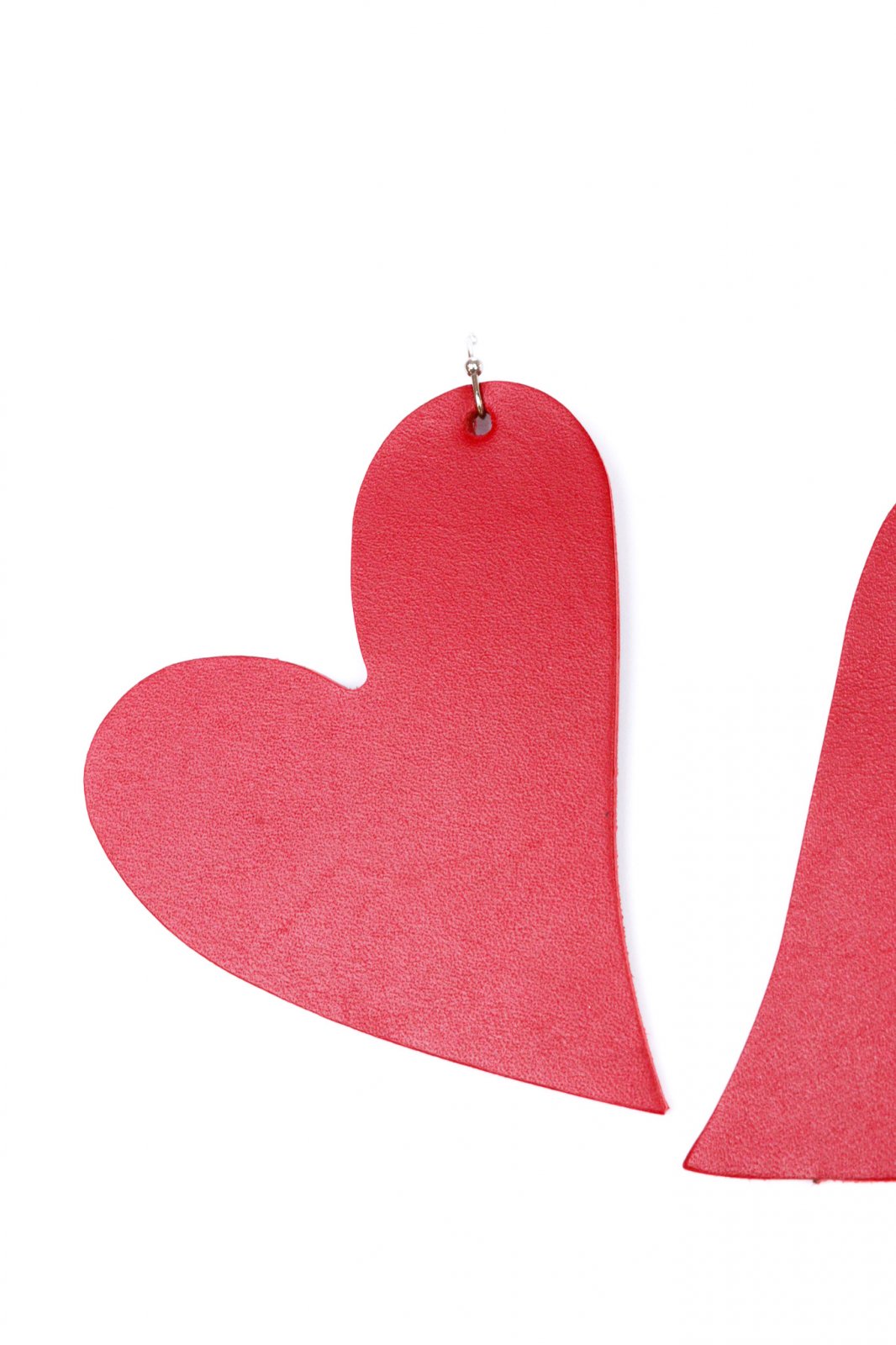 Heart earrings - Matte red