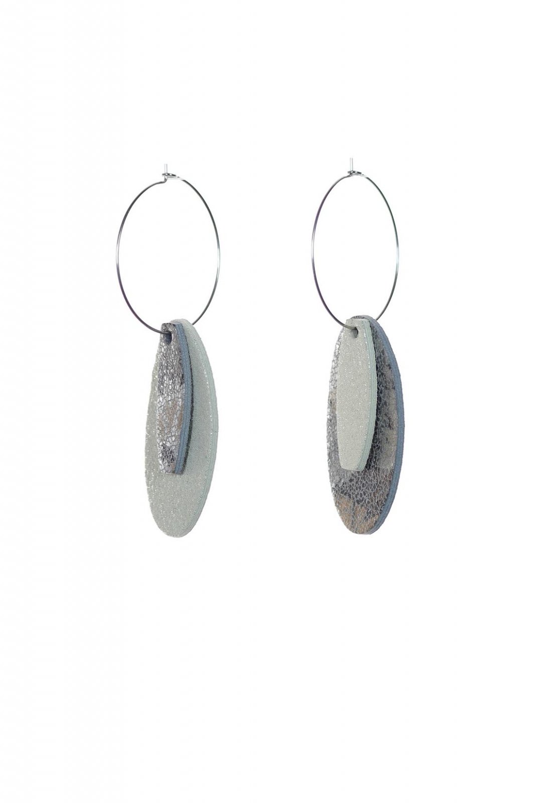 Cercei Mix&Match - Snake print + Gri cu sclipici