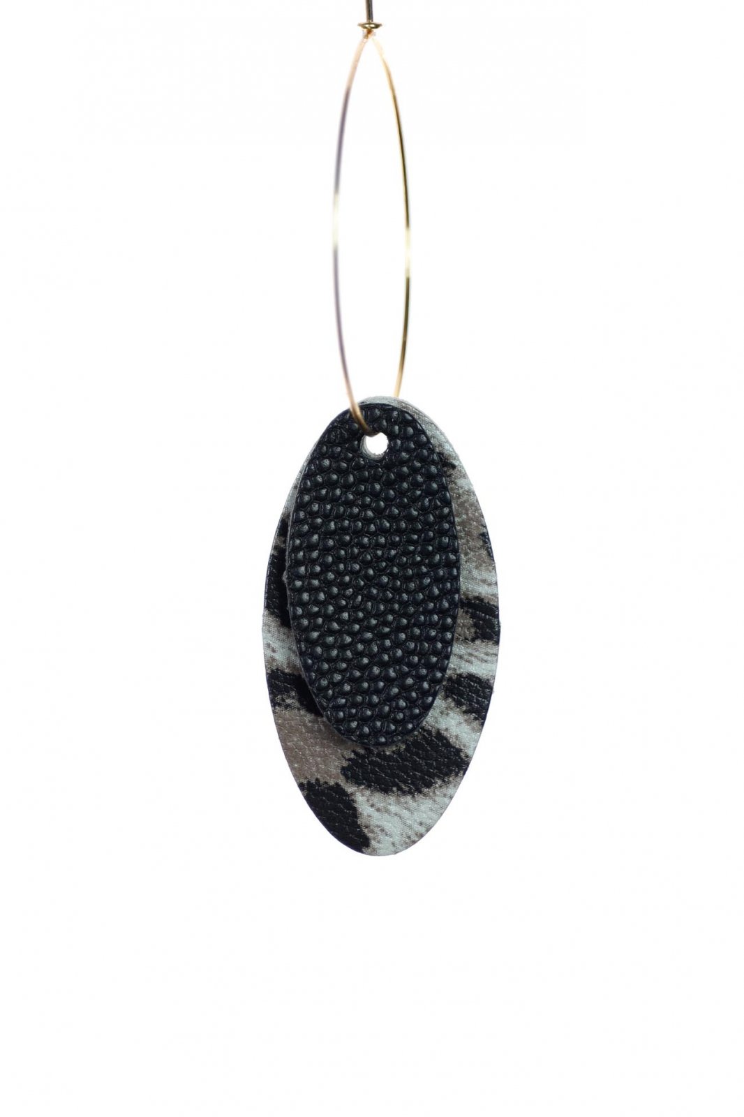 Cercei Mix&Match - Negru + Animal Print