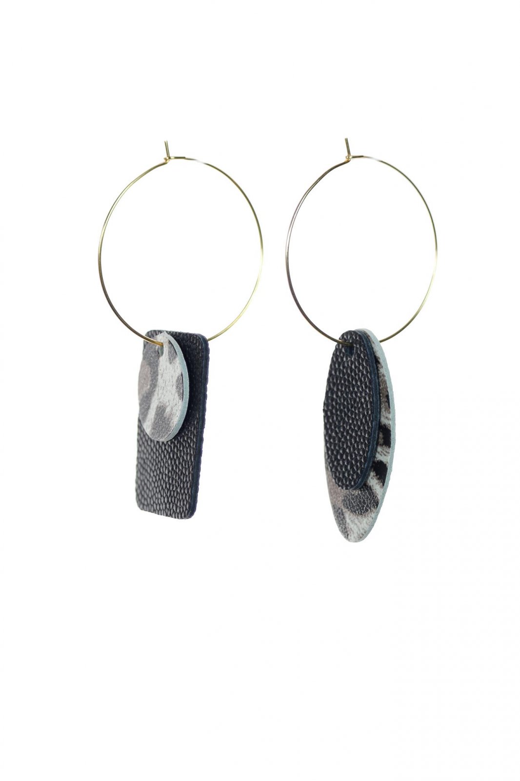 Cercei Mix&Match - Negru + Animal Print