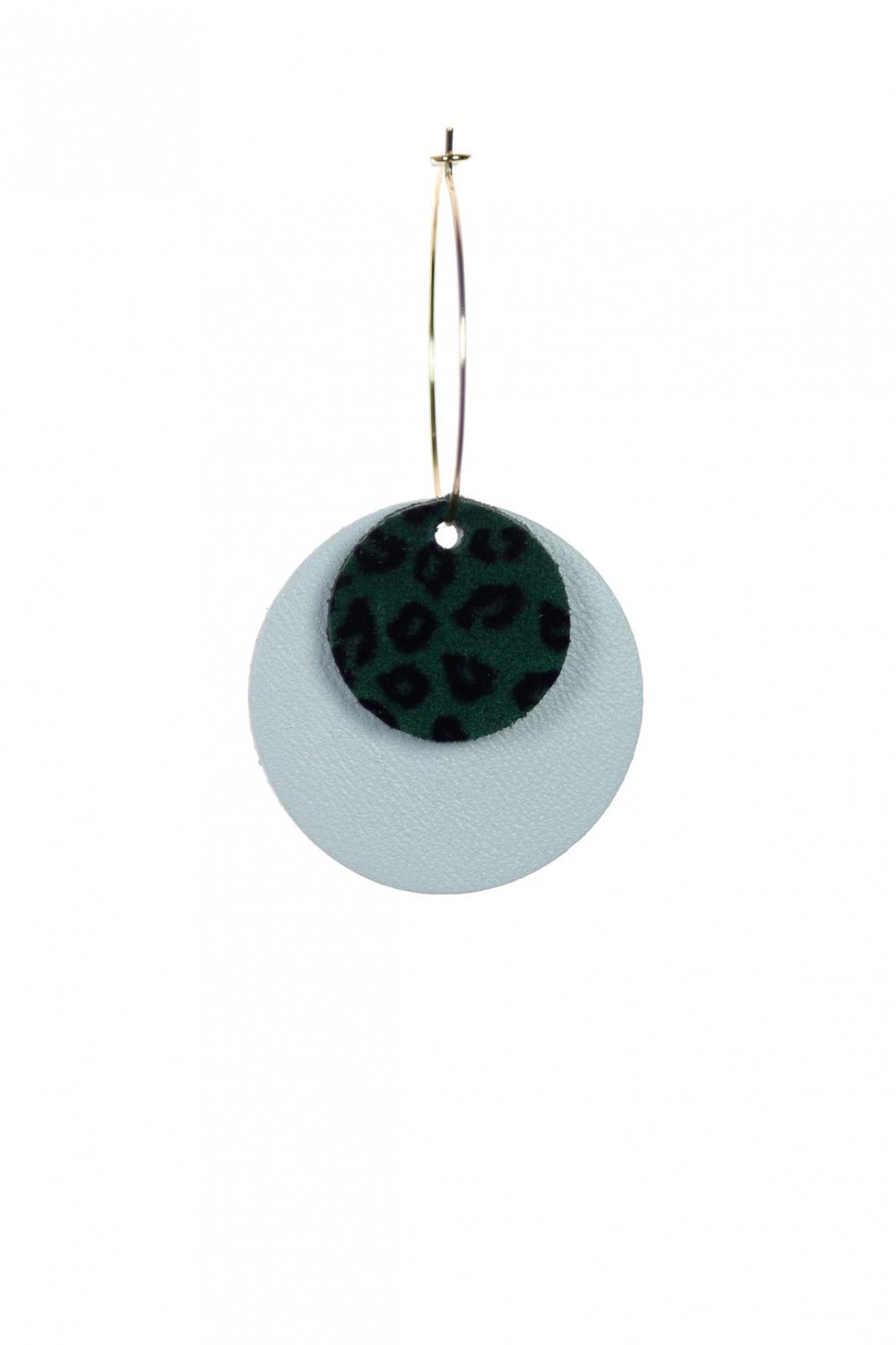 Cercei Mix&Match - Animal print verde + alb