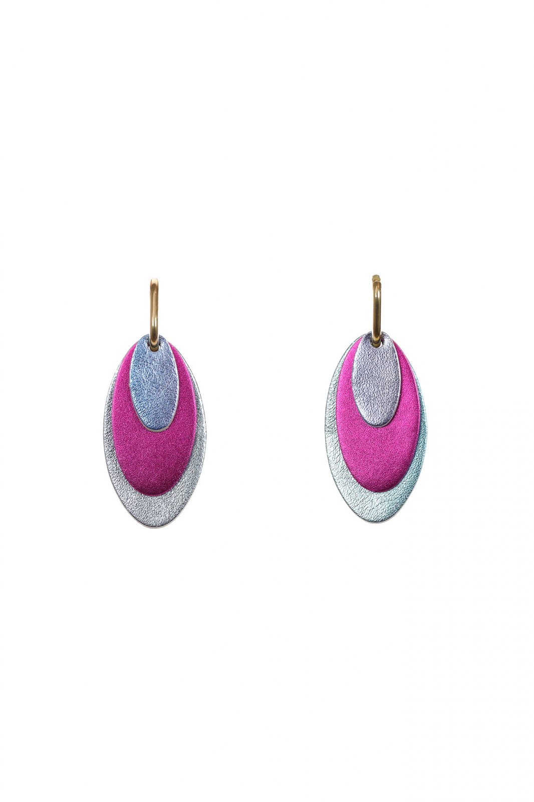 Cercei Mix&Match - Fuchsia + Lila metalic