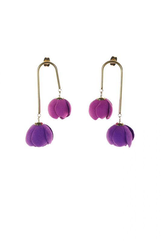 Cercei din piele - Mov + Violet